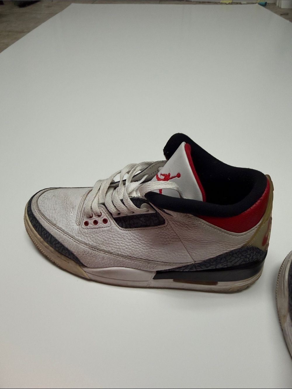 Jordan White and Red Retro Low-Top Sneaker